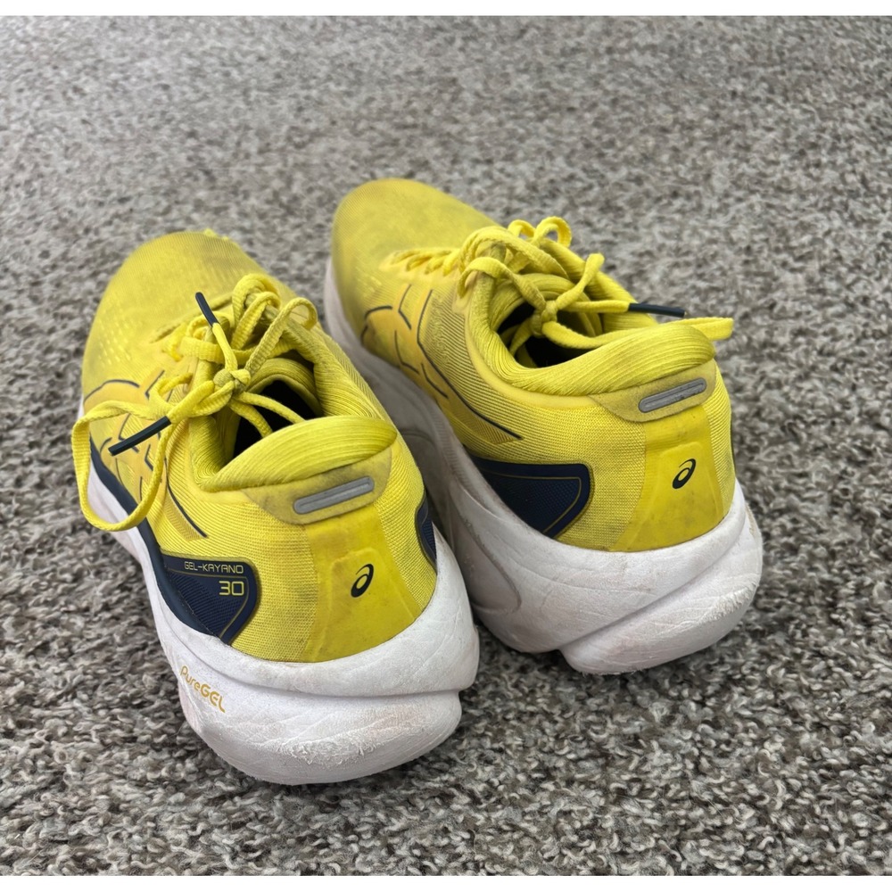 Asics Gel-Kayano 30 Mens Running Shoes Yellow Navy 1011B548 Size 10.5 - Picture 4 of 8